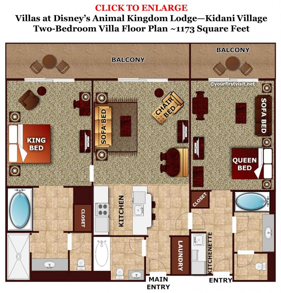 Two Bedroom Villa Floor Plan Kidani Village from yourfirstvisit.net