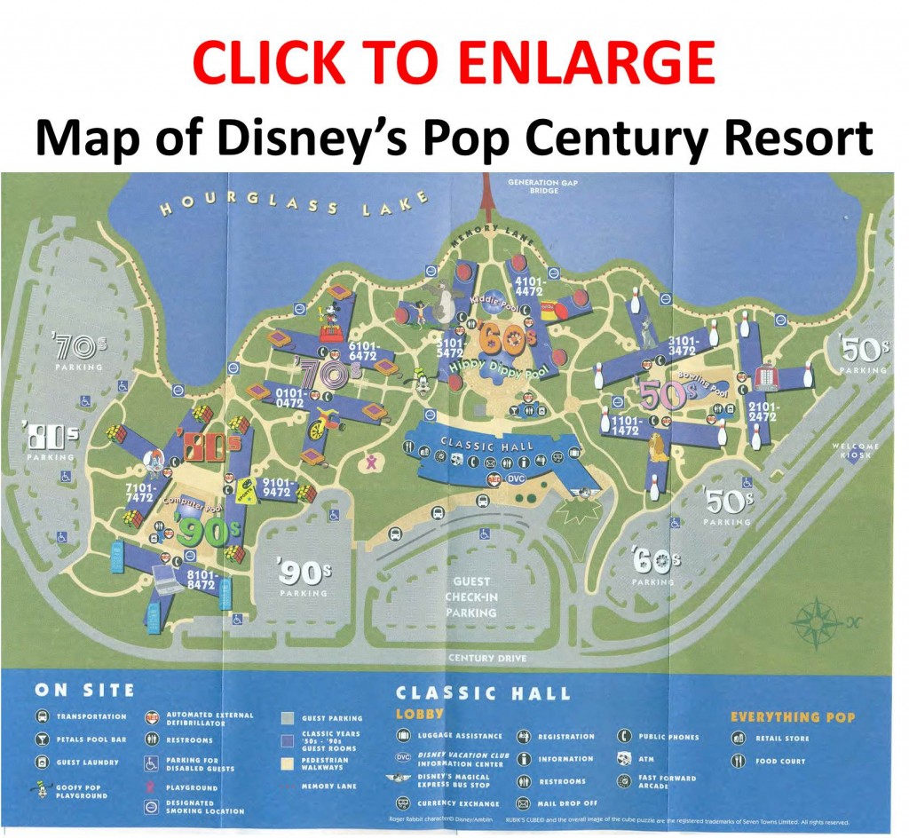 Map of Disney's Pop Century Resort