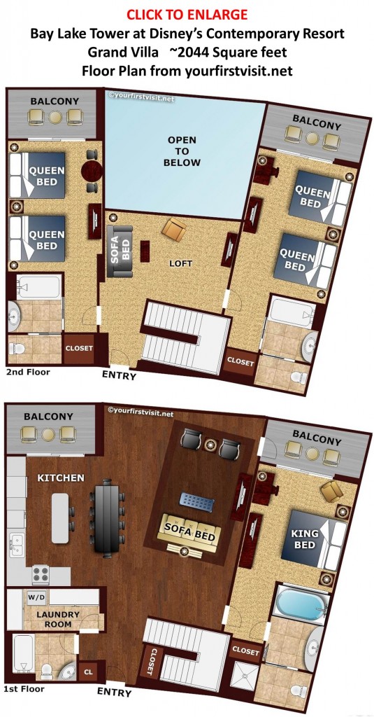 Floor Plan Grand Villa Bay Lake Tower from yourfirstvisit.net