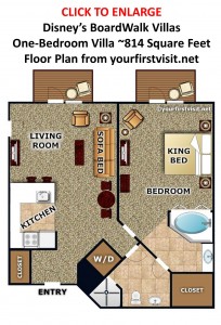 Disney's BoardWalk Villas One Bedroom Floor Plan from yourfirstvisit.net
