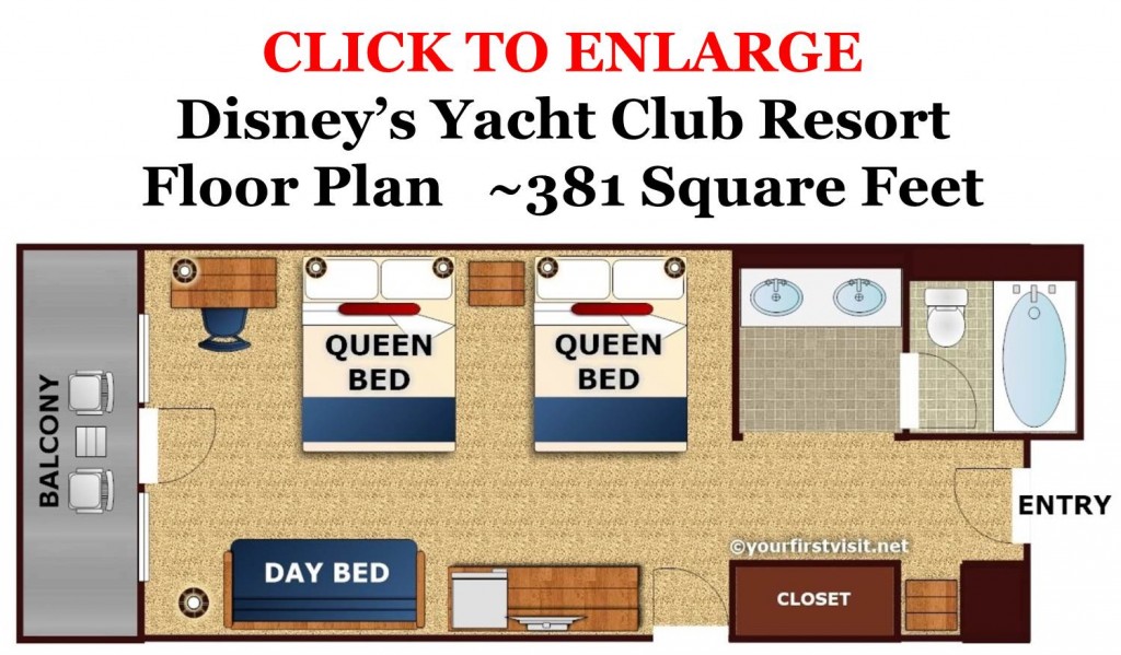 Disney's Yacht Club Floor Plan from yourfirstvisit.net