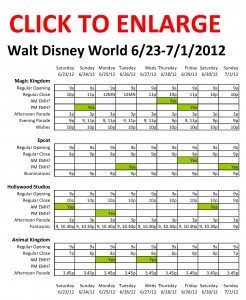 Next Week (6/23 to 7/1/2012) at Walt Disney World