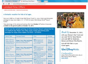 Disney Visa Offer Says New Disney World Discount for Early 2013 Will be Out October 10