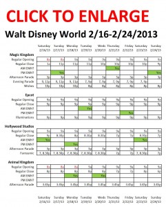 Next Week (2/16 through 2/24/2013) at Walt Disney World