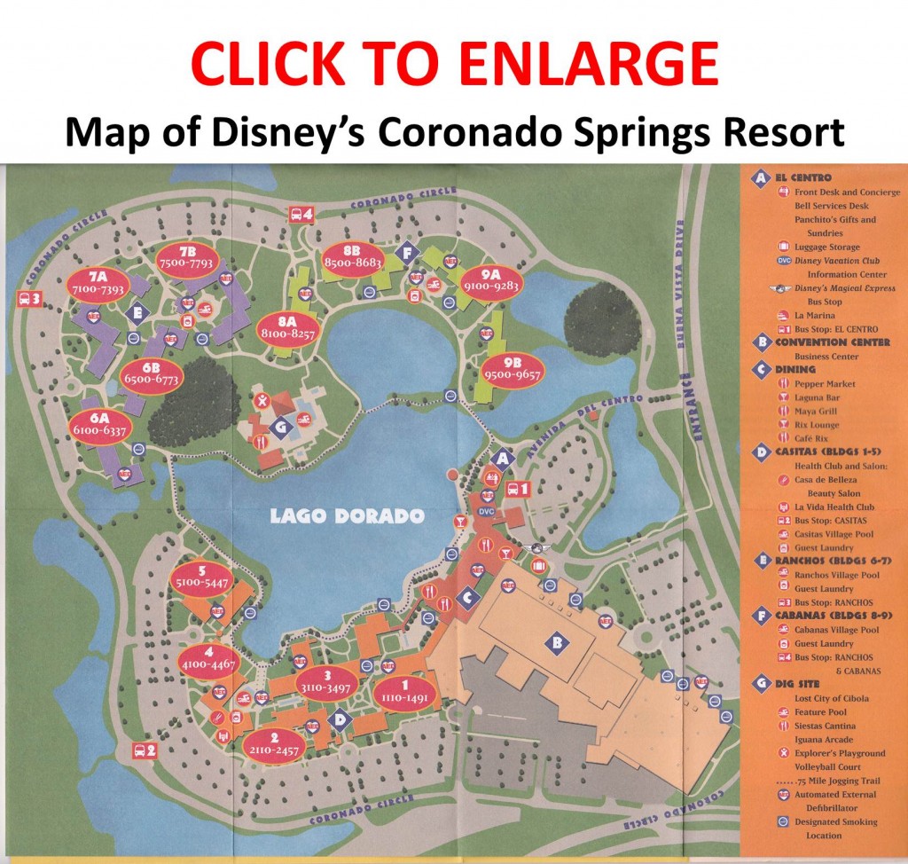 Map of Disney's Coronado Springs Resort