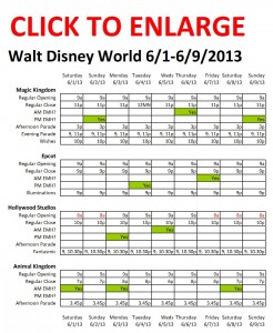 Next Week (June 1 to June 9, 2013) at Walt Disney World