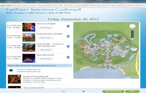 My fastpass+ selections for the Port Orleans Riverside test from yourfirstvisit.net