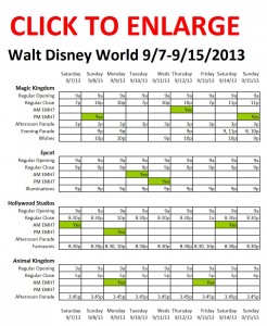 Next Week (September 7 Through September 15, 2013) at Walt Disney World