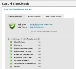 Sucuri Check of disneysurveys.com from yourfirstvisit.net