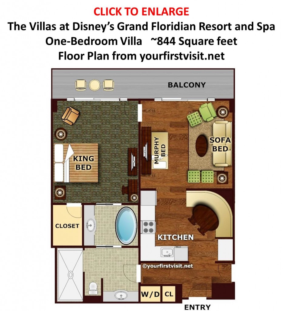 Floor Plan One Bedroom Villa at Disney's Grand Floridian from yourfirstvisit.net