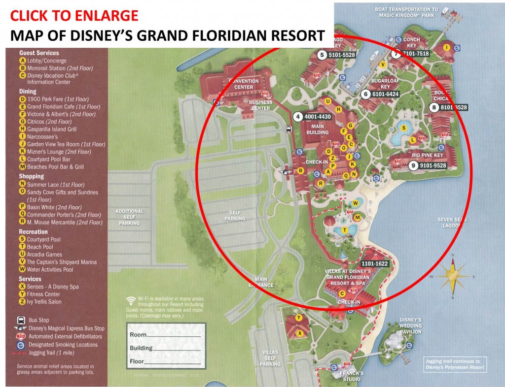 Map of Disney's Grand Floridian Resort & Spa from yourfirstvisit.net