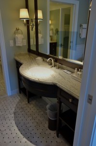 Sink Master Bath in One and Two Bedroom Villas at Disney's Grand Floridian Resort & Spa from yourfirstvisit.net