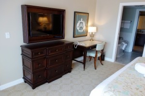 TV Side Master Bedroom in One and Two Bedroom Villas at Disney's Grand Floridian Resort & Spa from yourfirstvisit.net