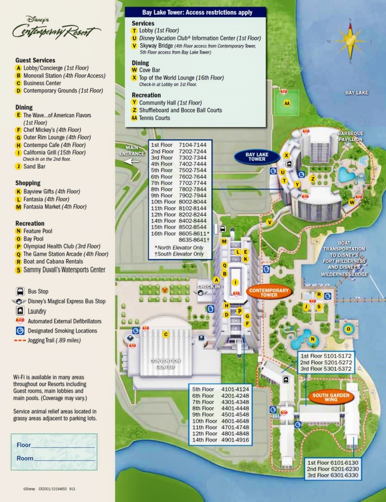 Map Disney's Contemporary Resort