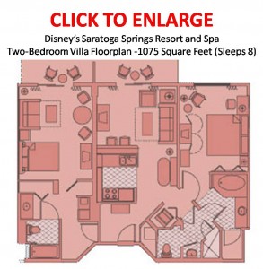 Disney's Saratoga Springs Two Bedroom Villa Floorplan