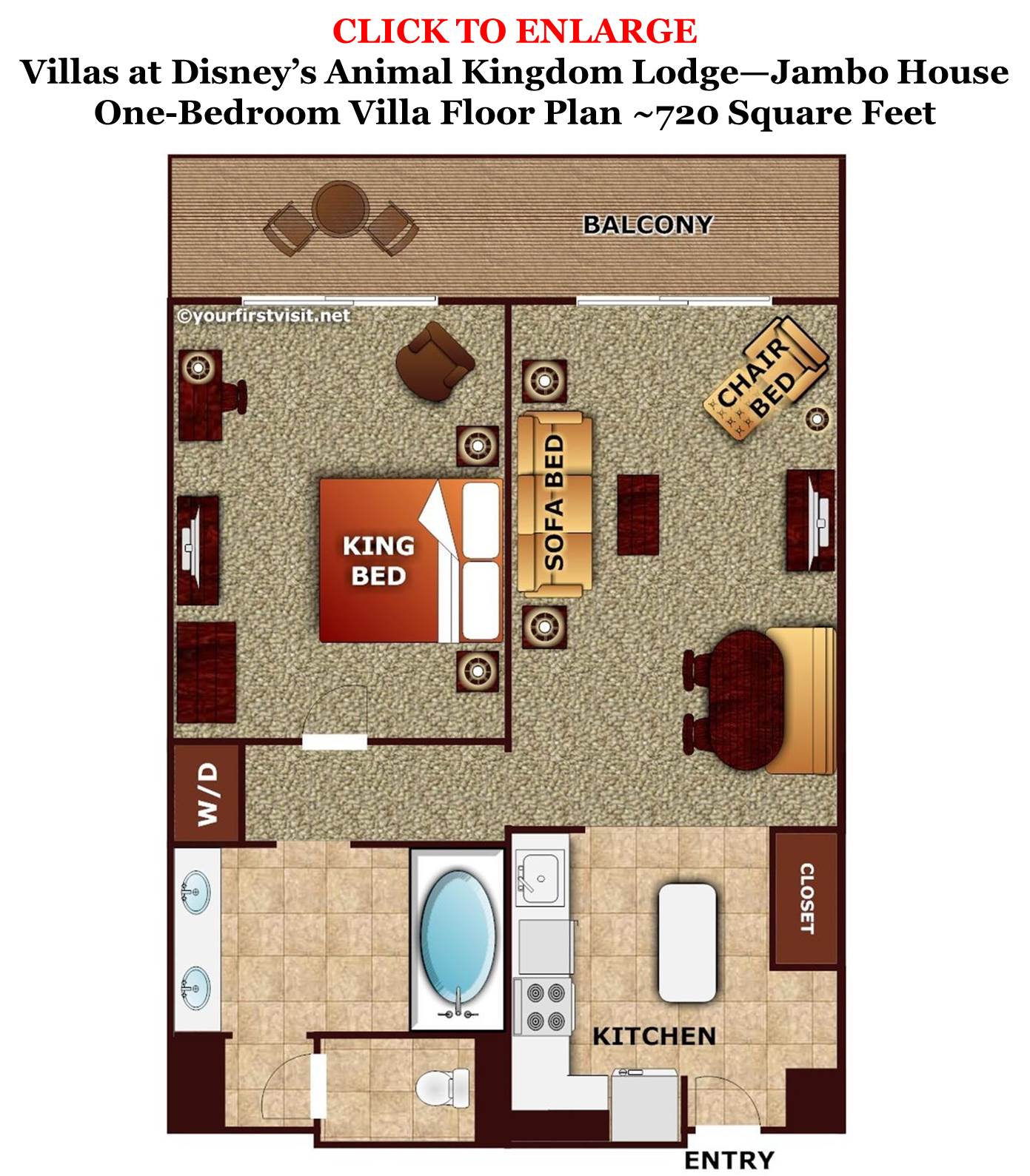 1 Br Villa Jambo House Floor Plan