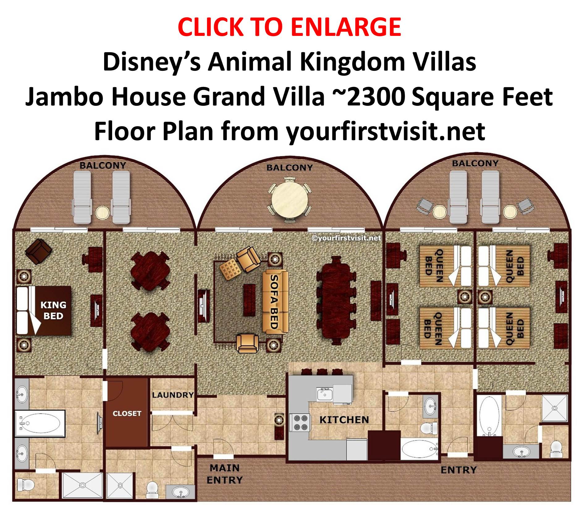 Disneys Jambo House Grand Villa floor plan from yourfisrtvisit
