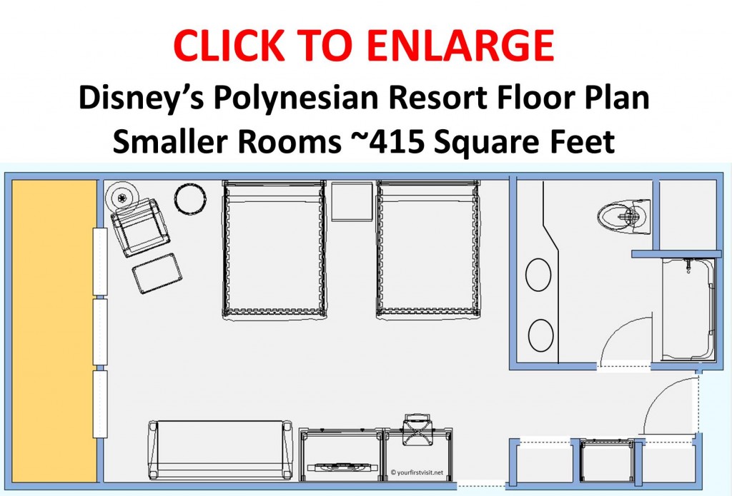 Disney's Polynesian Resort Floor Plan Smaller Rooms