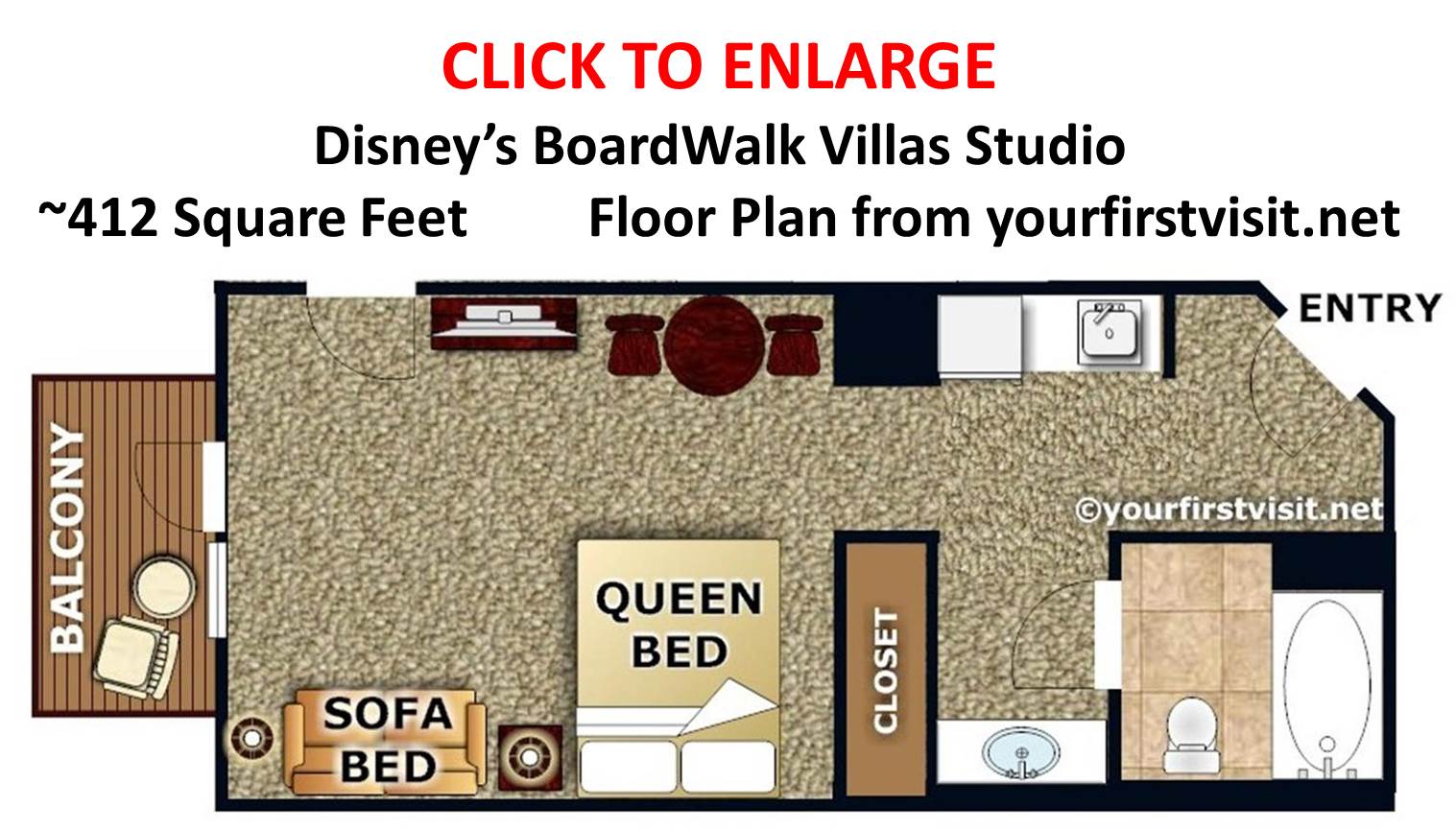 Photo Tour of a Studio at Disney's BoardWalk Villas