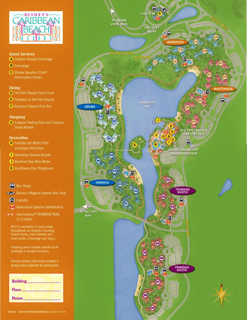 Map Disneys Caribbean Beach Resort 