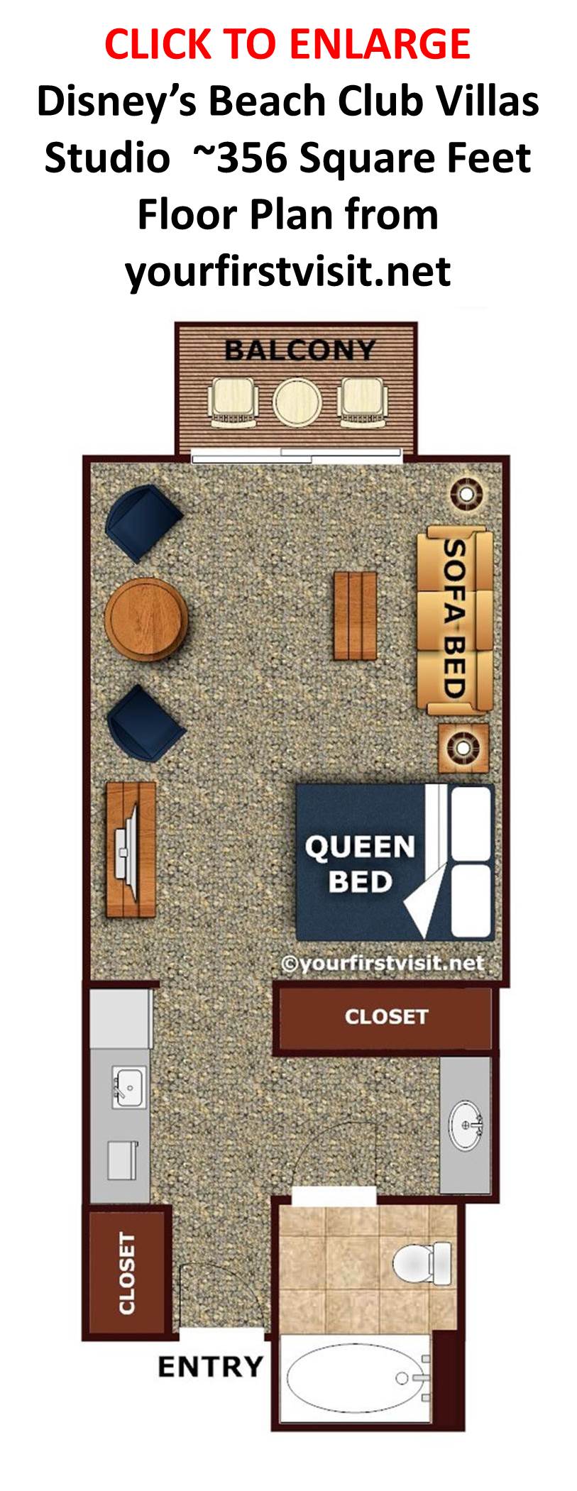 2 Bedroom Disney Beach Club Villas Floor Plan