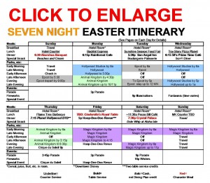 Seven Night Disney World Easter Itinerary