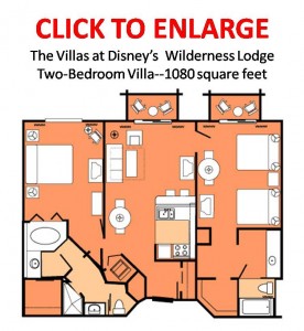 The Villas at Disney's Wilderness Lodge Two-Bedroom Villa Floorplan
