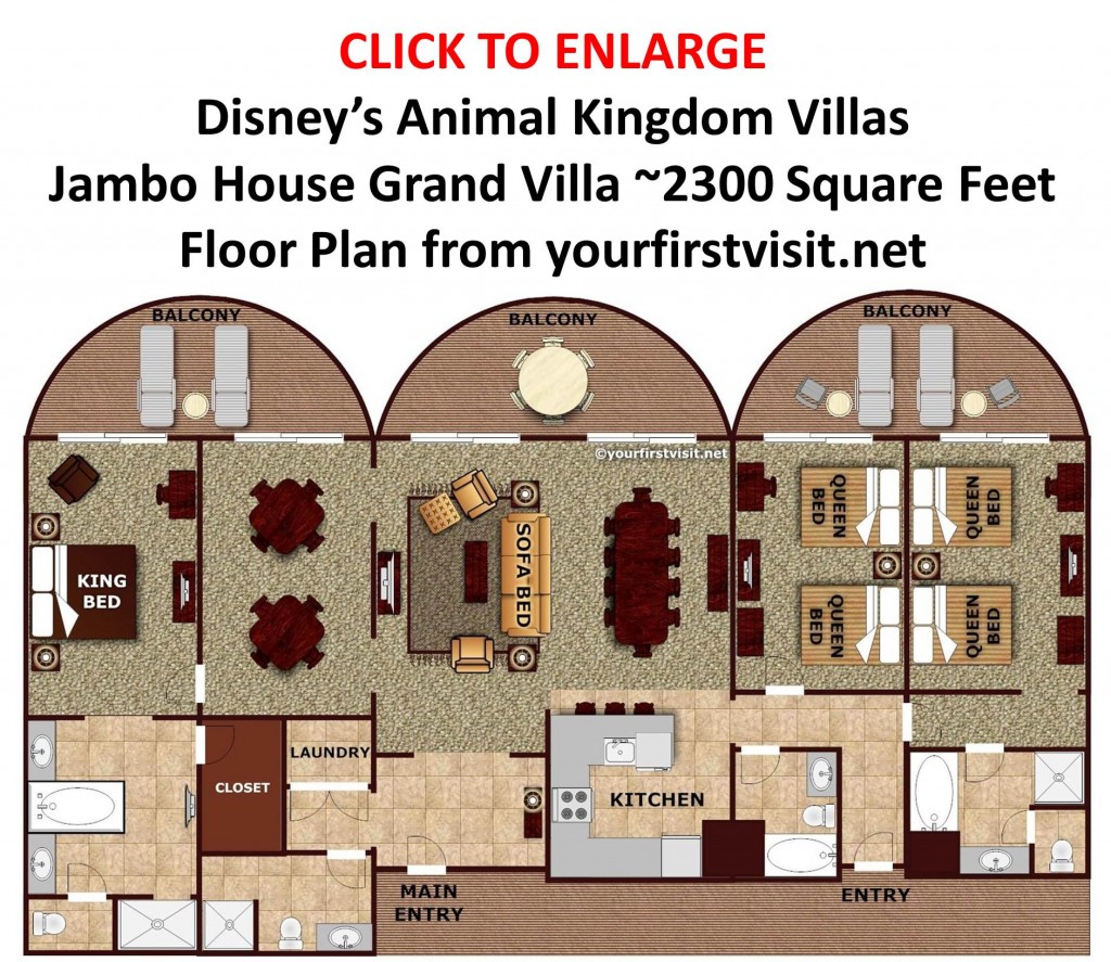 Disney's Jambo House Grand Villa floor plan from yourfirstvisit.net
