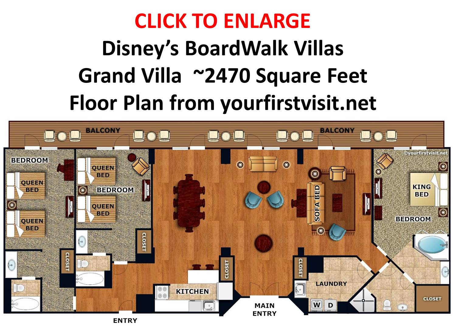 Disneys BoardWalk Villas Grand Villa Floor Plan from yourfirstvisit