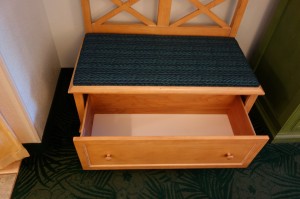 Bench Drawer Disney's Caribbean Beach Resort from yourfirstvisit.net