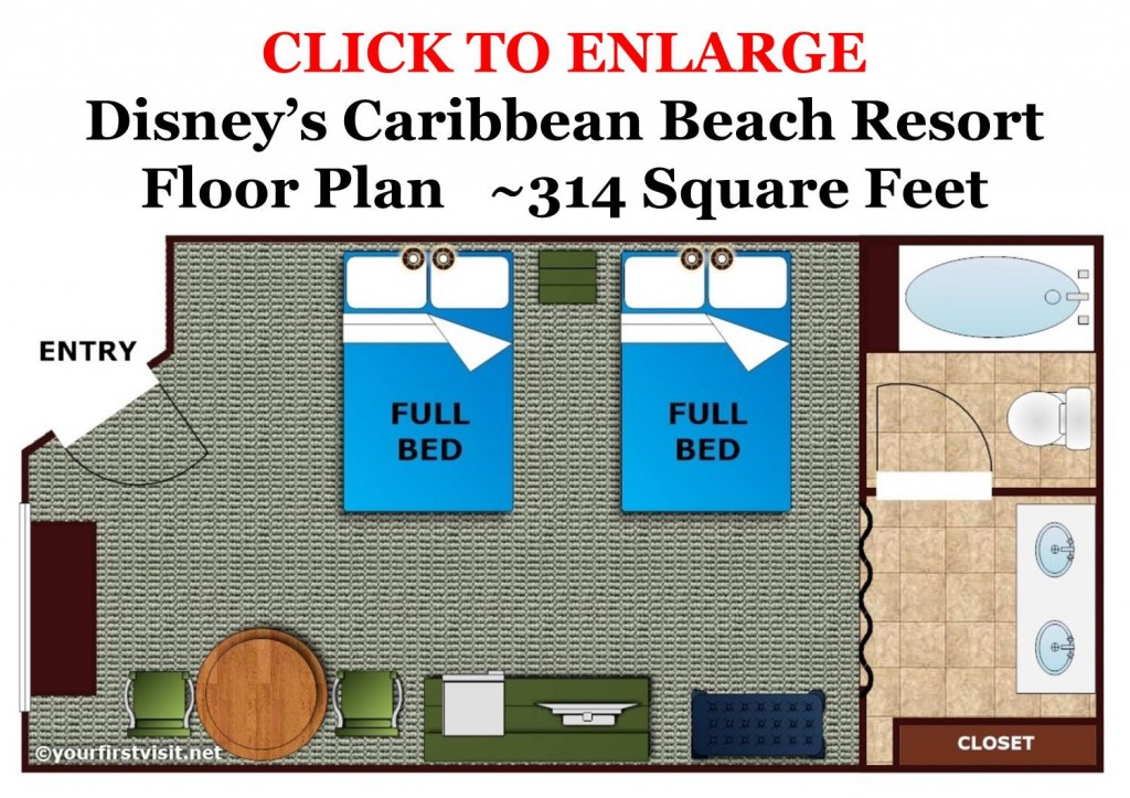 Floor Plan Disney's Caribbean Beach Resort from yourfirstvisit.net