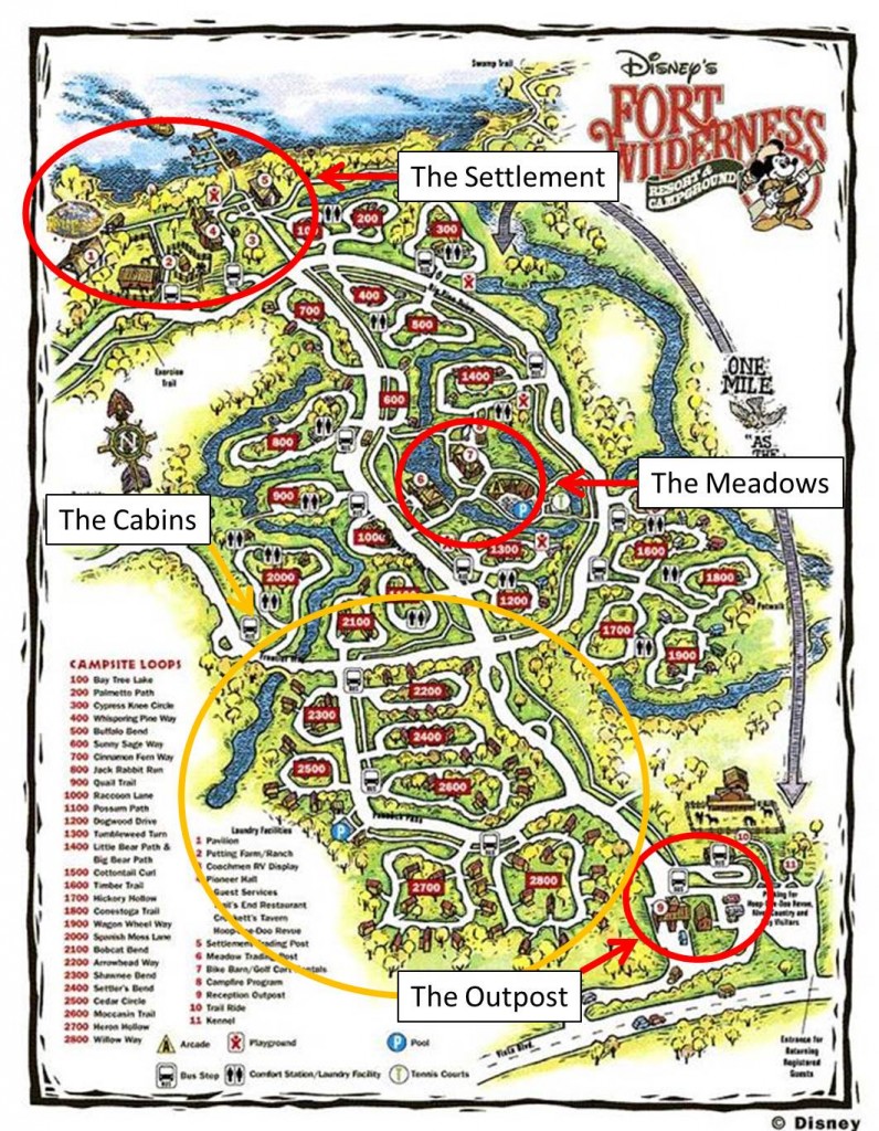 Annotated Map of Disney's Fort Wilderness Resort