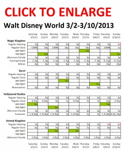 Disney World 3-2 to 3-10-2013