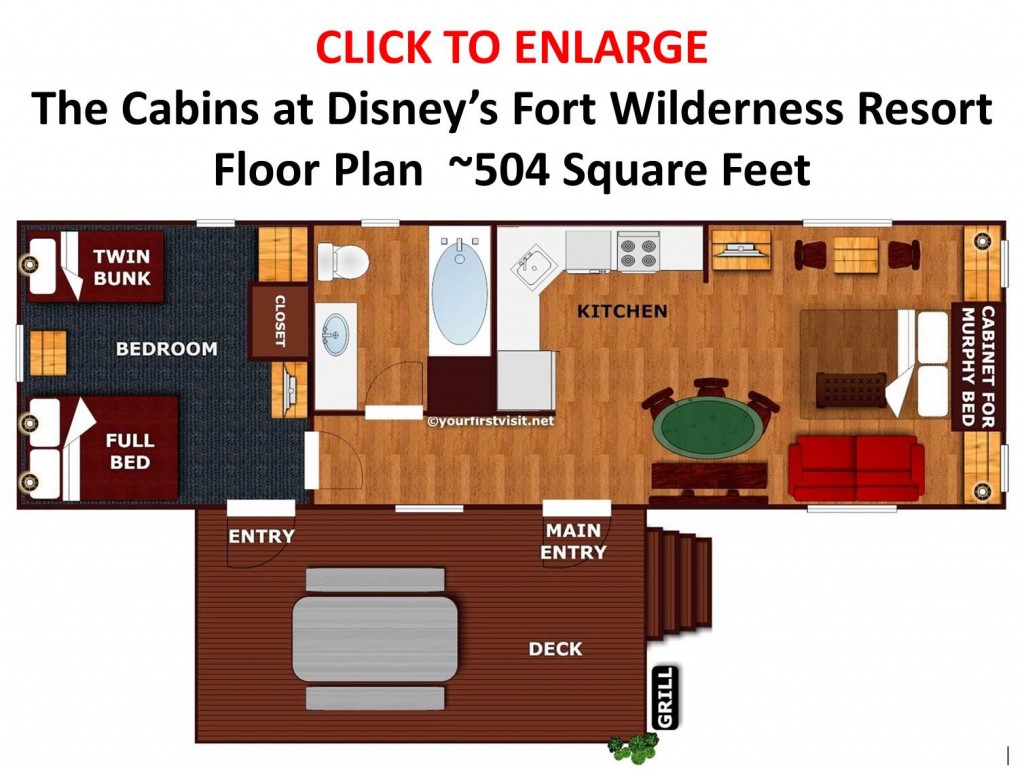 Disney's The Cabins at Fort Wilderness - Floor Plan from yourfirstvisit.net