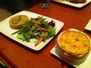 Quinoa Salad Entree and French Onion Soup at Be Our Guest Restaurant at the Magic Kingdom