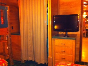 TV and Closet at the Cabins at Disney's Fort Wilderness Resort