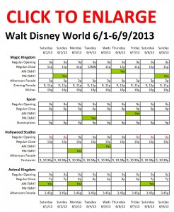 Disney World 6-1 to 6-9-2013