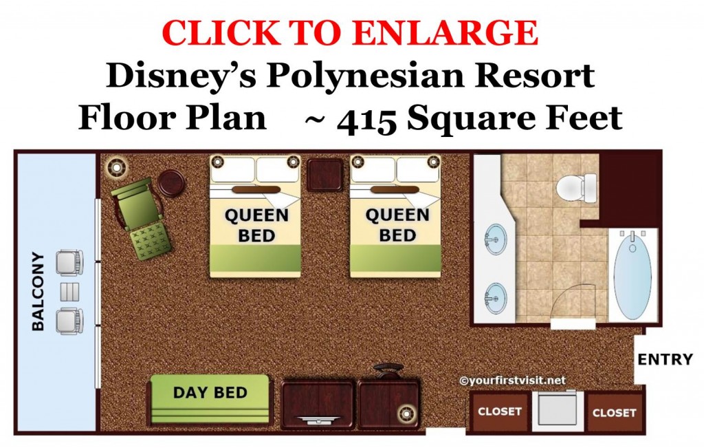 Floor Plan Disney's Polynesian Resort from yourfirstvisit.net