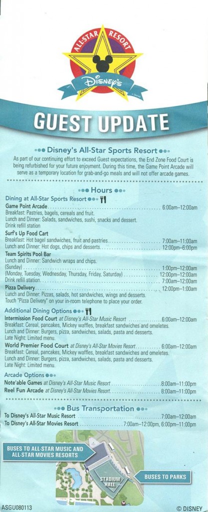 Food Options at Disney's All-Star Sports Resort