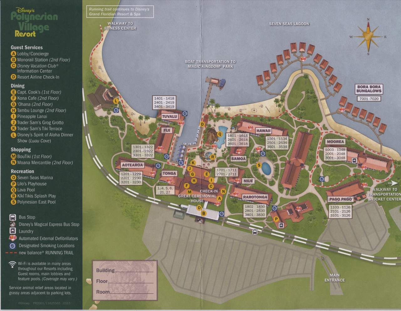 Map of Disneys Polynesian Village Resort