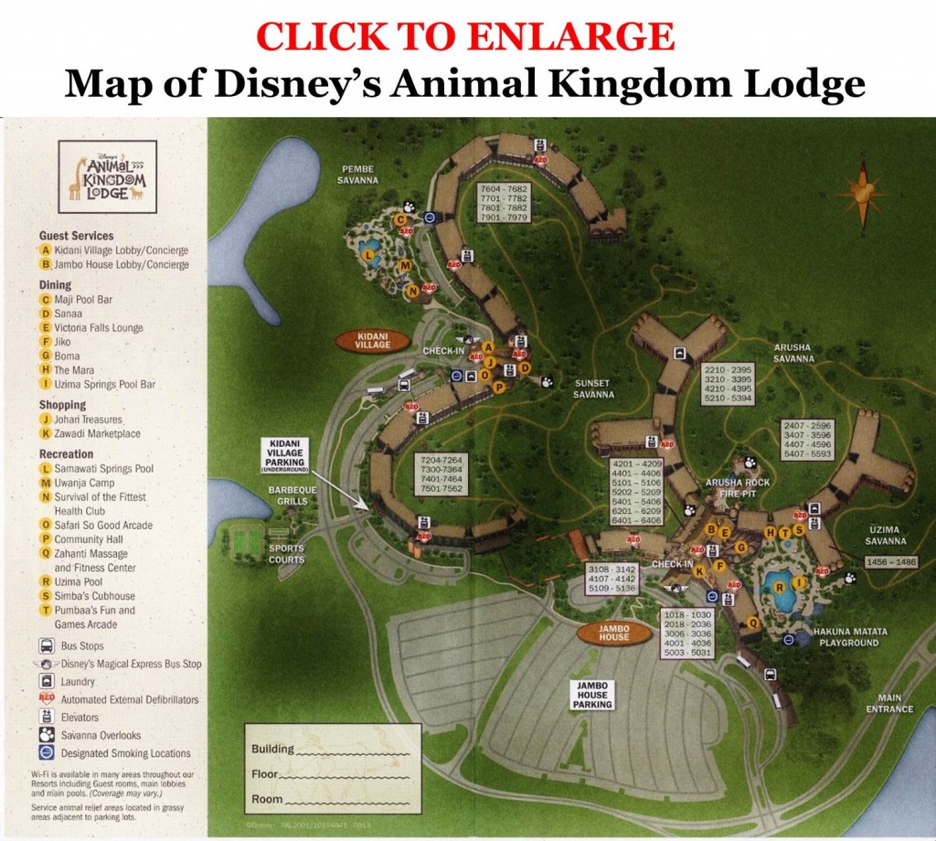 Map of Disney's Animal Kingdom Lodge from yourfirstvisit.net