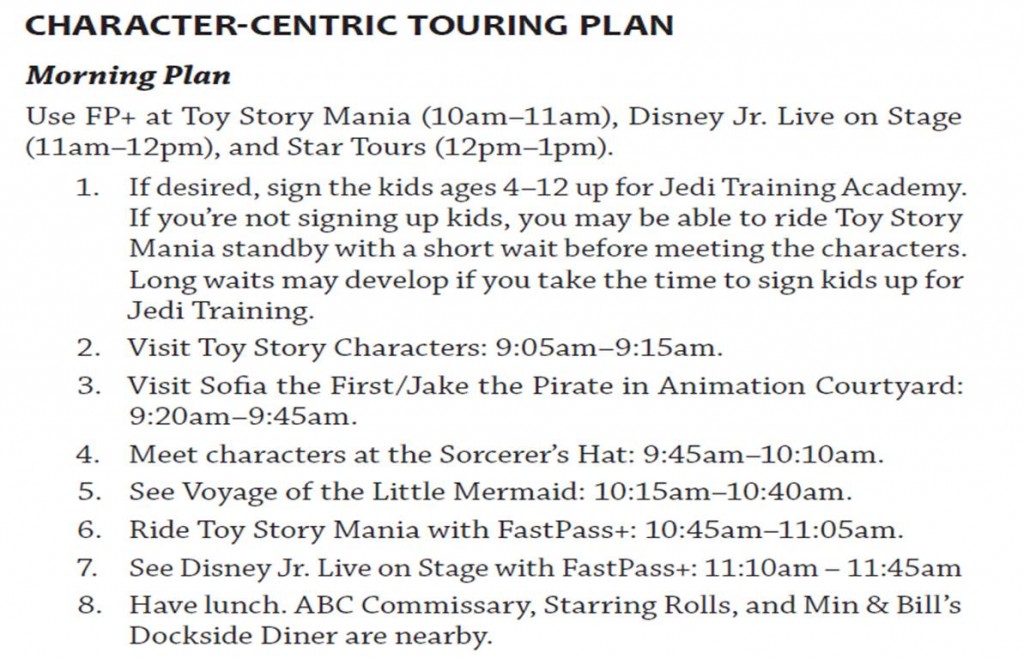 Character Touring Plan from The easy Guide to Your First Walt Disney World Visit