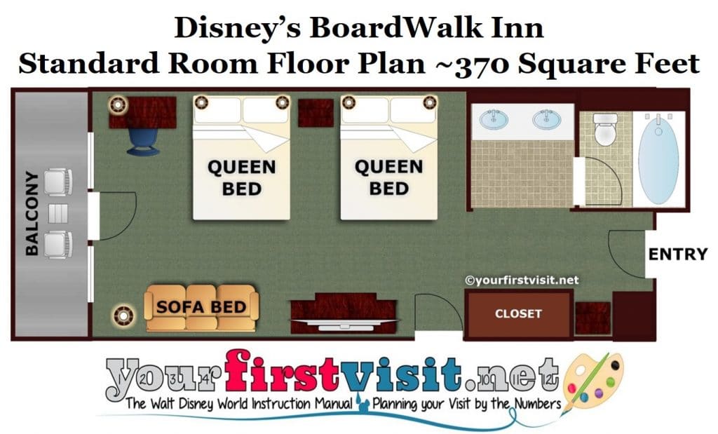photo tour of a standard room at disney's boardwalk inn