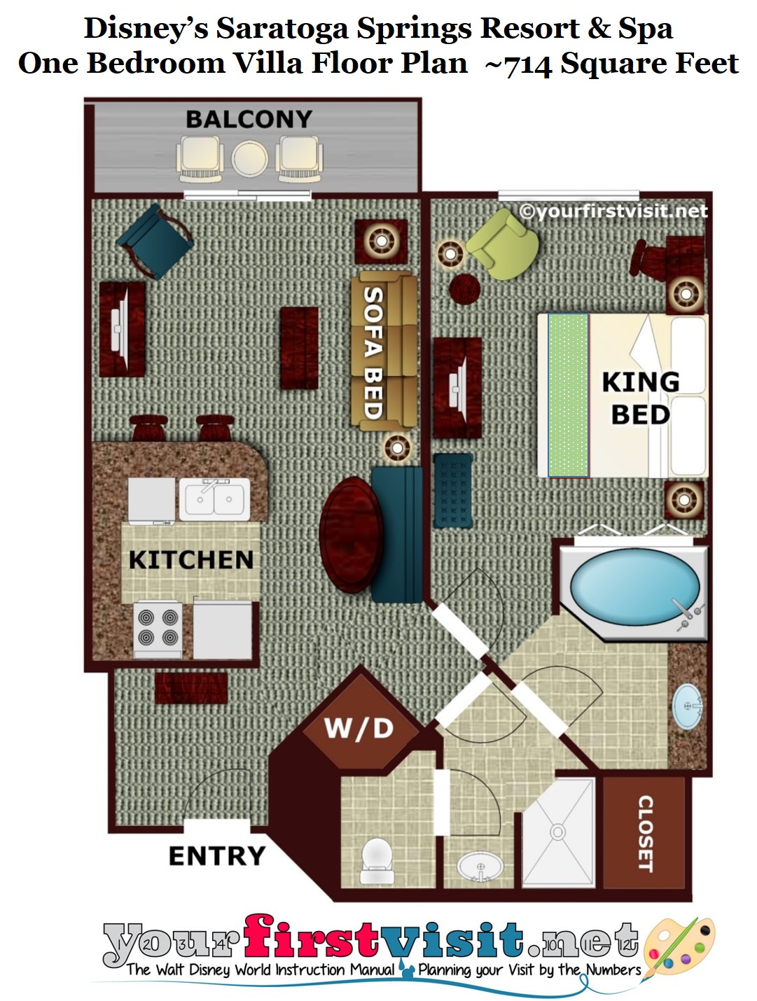 One Bedroom Villa Floor Plan Disney's Saratoga Springs from yourfirstvisit.net