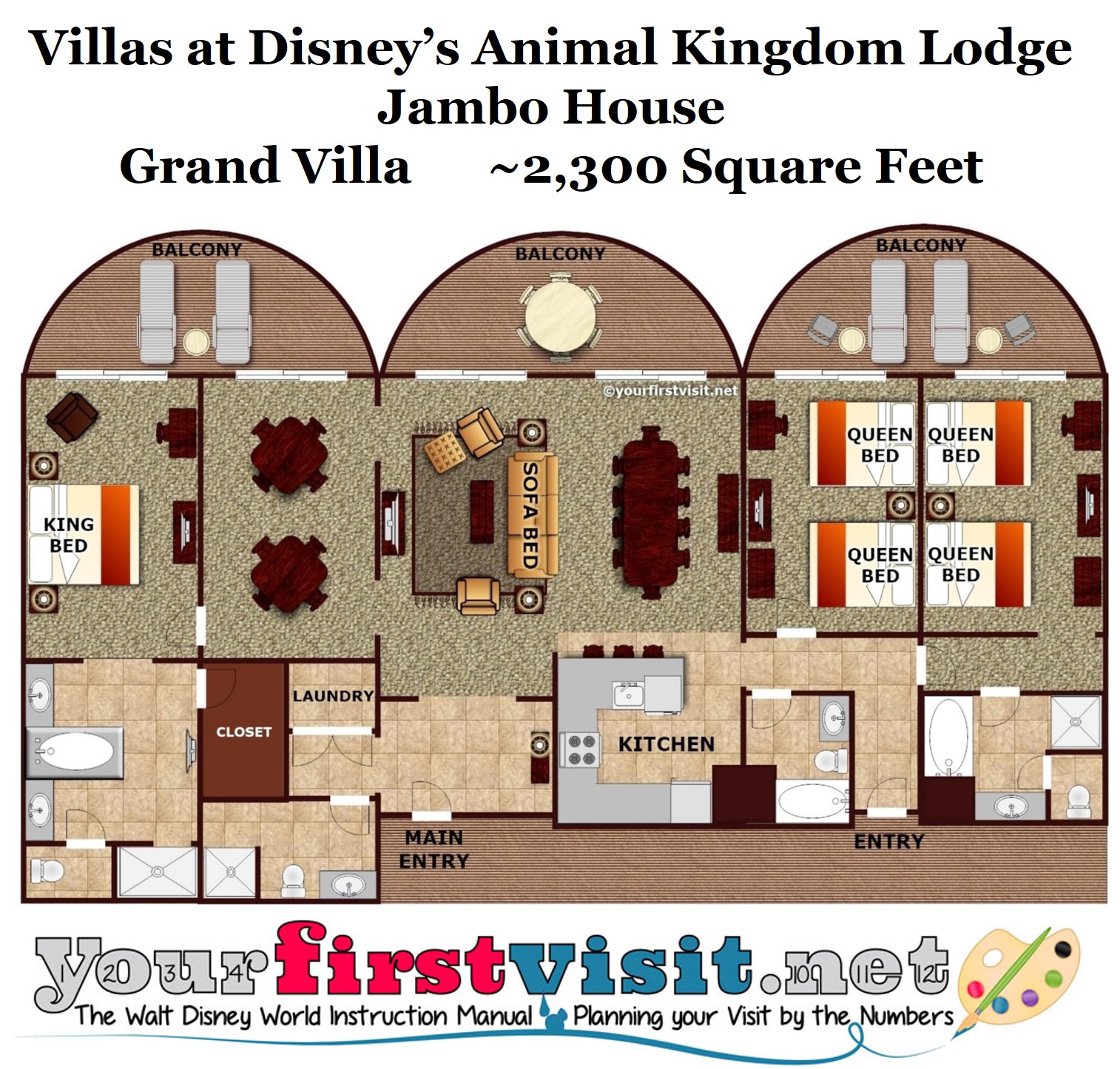 Floor Plan Grand Villa Animal Kingdom Lodge Jambo House from yourfirstvisit