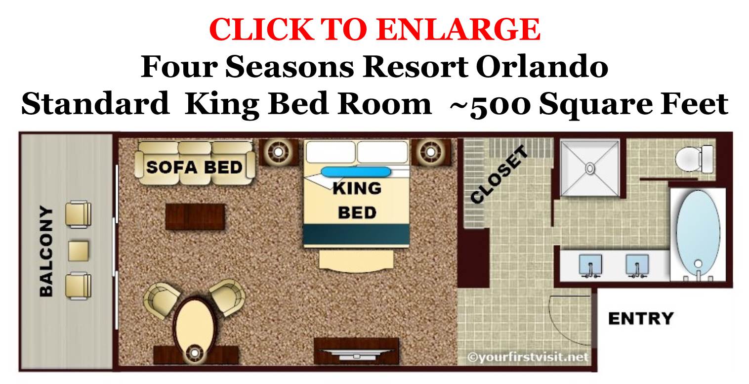 Four Seasons Resort Orlando Standard King Bed Room Floor Plan from yourfirstvisit.net