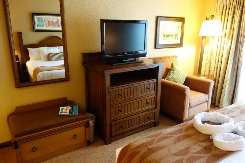 TV Side Master Bedroom Villas at the Wilderness Lodge from yourfirstvisit.net