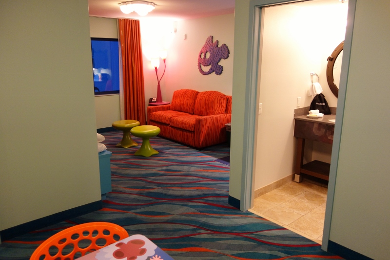 Living Room Side Entry Finding Nemo Family Suite Disney's Art of Animation Resort from yourfirstvisit.net
