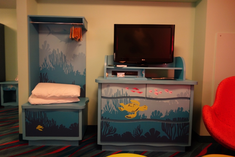 TV Side Living Room Finding Nemo Family Suite Disney's Art of Animation Resort from yourfirstvisit.net