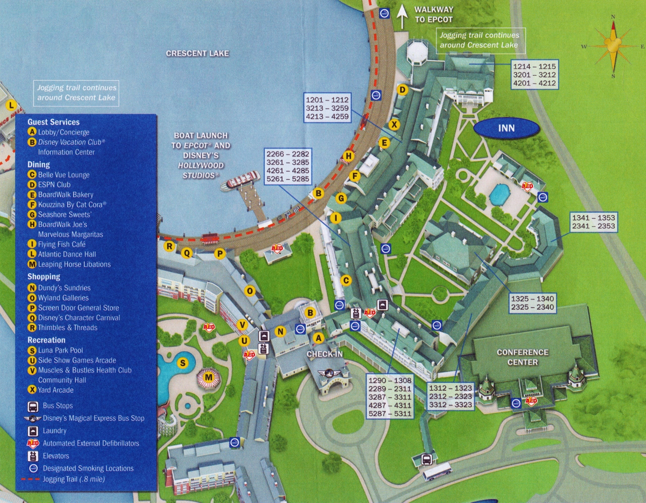 Map Disney's BoardWalk Inn